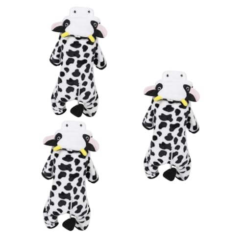 Beaupretty 3st Glückliche Hoodies Für Hunde Welpen-Pyjama Hundekleidung Für Halloween Kuh Hundebett Winter-Fleece-welpenjacke Hund Weihnachtspyjama Milchkuh Hundekostüm Katze Shirt Klassisch von Beaupretty