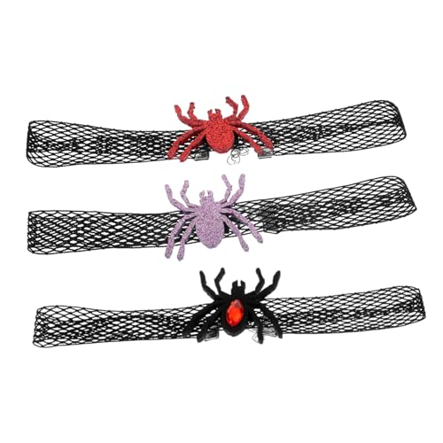 Beaupretty 3-teiliges Halloween-katzenhalsband mit Glöckchen und Schnellverschluss Verstellbares und Bequemes Katzenhalsband mit Spinnenmotiv für Katzen von Beaupretty