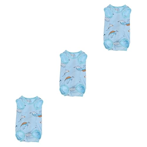 Beaupretty 3st Kastrationsanzug Für Haustiere Hundewiederherstellungs-Shirt Welpenkleidung Katzenhautkrankheiten Tragen EIN Neues Hemd Blaue Bluse Zur Seite Fahren Körper Reine Baumwolle von Beaupretty