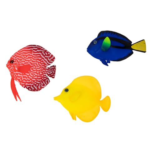 Beaupretty 3st Leuchtender Künstlicher Fisch Spielzeug Kieselgel -Fische Ozean von Beaupretty