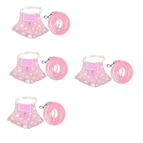 Beaupretty 4 Sets Hasenkleidung Leinen-Set Kostüme Für Tiere Hase Und Leicht Anzuziehendes Ärmelloses Design Baumwollseil Für Haustierkleidung von Beaupretty