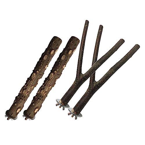 Beaupretty Papagei Stange Barsch Set 4pcs Vogel Käfig Barsch Papagei Spielzeug Schleifen Stick Für Papageien von Beaupretty