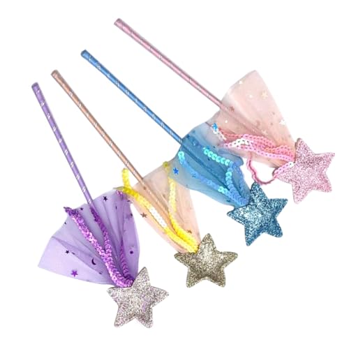 Beaupretty 4 Stück Teiliges Interaktives Katzenspielzeug Bunte Fünfzackige Magische Stäbe Stabile Cat Teasing Sticks Unterhaltsam und Langlebig Geeignet für Verspielte Katzen Jeden Alters von Beaupretty