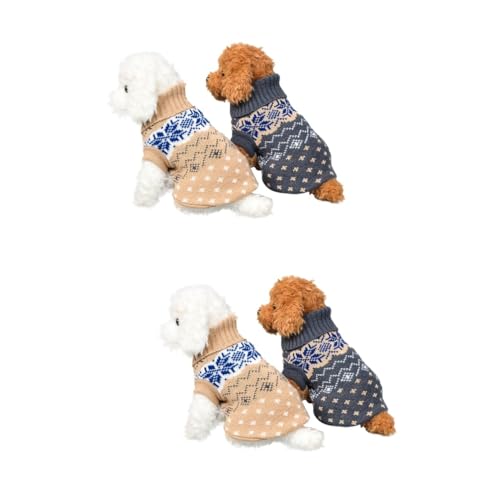 Beaupretty 4stücke Hunde-Pullover Aus Warmem Material Beige Und Kuschelige Herbst-Winter-Bekleidung Für Kleine Hunde Größenoption s Modisches Outfit Für Ihre Haustiere von Beaupretty