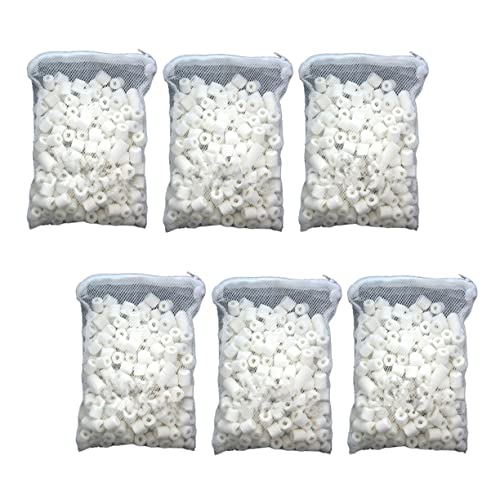 Beaupretty 6 Packungen Keramikringe Aquarium Filtermedien Für Aquarien Biologische Filtermedien Weiß Nass- Und Trockenabscheidung Filtermaterial von Beaupretty