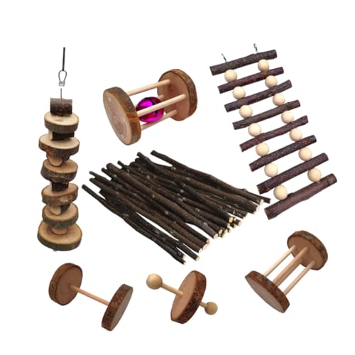 Beaupretty Kauspielzeug Kauspielzeug für Haustiere 7-teilig Kaustab Aus Holz für Backenzähne für Papageien und Haustiere von Beaupretty