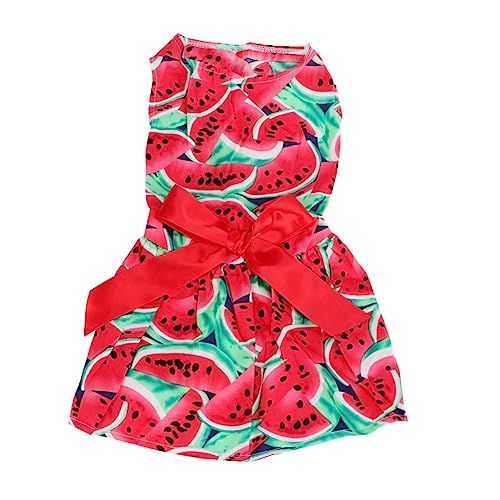 Beaupretty Haustier-hundekleid Wassermelonen-haustierkleidung Eleganter Ärmelloser Welpenrock mit Schleife für Hunde Beaupretty Haustier-hundekleid Wassermelonen-haustierkleidung Eleganter Ärmelloser Welpenrock mit Schleife für Hunde von Beaupretty