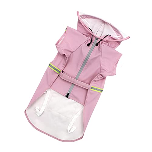 Beaupretty Regenmantel für Haustiere Reißverschluss und Reflektierende Streifen Modische Regenbekleidung für Hunde mit Kapuze Größe 3XL von Beaupretty