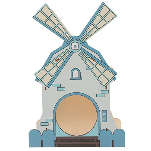 Beaupretty Hamster-Windmühlenhaus empfindliches Hamsterversteck zartes Spielzeug Hamsterversteck im Käfig zartes Rattenversteck Goldener Bär der Holzhaus schmücken Zubehör von Beaupretty