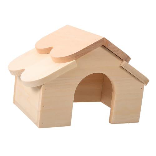 Beaupretty Hamsterhütte Eichhörnchenhaus Hamster häuschen hamger Spielzeuge Hamsterverstecke aus Holz Hamsterhäuser und Verstecke Haushalt Produkte Holzhaus hölzern von Beaupretty