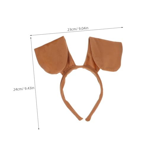Beaupretty Hund Kostüm Set Teilig mit Braunem Kunstpelz Hund Haarreif Fliege und Nase Niedliches Tierkostüm für Mädchen Fasching Karneval Cosplay Party von Beaupretty