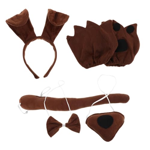 Beaupretty Hundekostüm mit Weichem Stirnband Schleife Nase Pfotenhandschuhen Atmungsaktive Welpenverkleidung für Halloween Party und Rollenspiele von Beaupretty