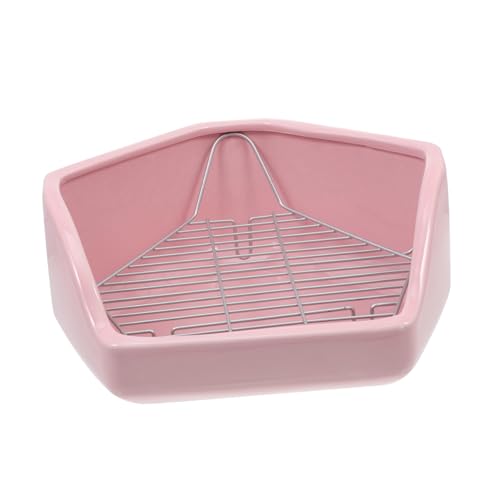 Beaupretty Kaninchentoilette Kaninchen-töpfchen-trainingstoilette Kaninchen- Töpfchen- Trainings- Toilette Haustier- Toilettenschalenbox Chinchilla Keramik Frettchen Rosa von Beaupretty