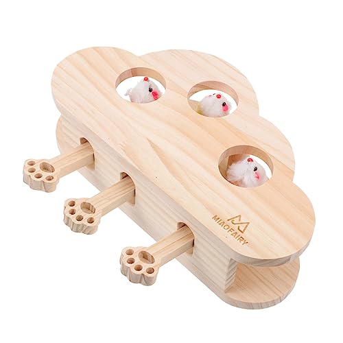 Beaupretty Lustige Katzenkiste Kleines Katzenspielzeug Interaktives Katzenspielzeug Aus Holz Spielzeugzubehör Für Katzen Katzen-Teaser-Spielzeug Kauspielzeug Für Kätzchen Hölzern Puzzle von Beaupretty