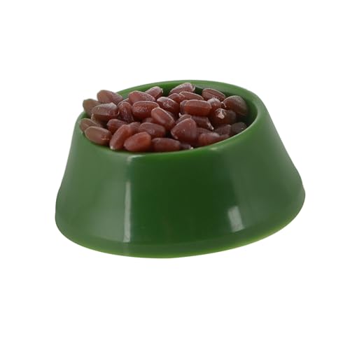 Beaupretty Miniatur Hund Futternapf Modell Realistisch Gestalteter Puppenhaus Zubehör Grüner Miniatur Hunde für Spielset Kompakt Leicht Dekorativ von Beaupretty