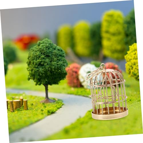Beaupretty Miniatur Vogelkäfig aus Legierung Halboffenes Design Dekoratives Gartenornament Hängende Micro Landschafts Deko Geeignet für Innen und Außenbereich Kreatives Modell für und Garten von Beaupretty