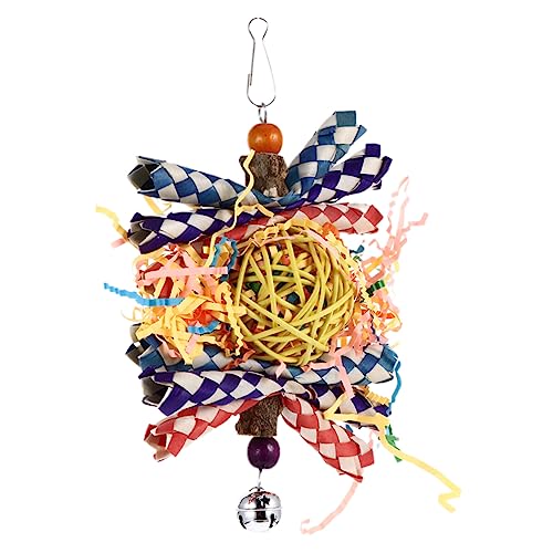 Beaupretty Papagei Vogel Kauspielzeug Papagei Spielzeug für Ziervögel Vogel Holzspielzeug Glocke Vogel Papagei Spielzeug von Beaupretty
