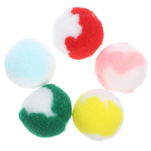 Beaupretty Regenbogen-Katzenspielzeugbälle 20 Stück Weicher Katzenball Bunte Katzen-Pompom-Bälle Kätzchen-Puffbälle Interaktiver Spielball Für Innenkatzen Haustier-Trainingsball Zum Spielen von Beaupretty