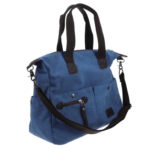 Beaupretty Schicke Canvas Umhängetasche für Damen und Herren Große Reisehandtasche Blau für Shopping Strand und Alltag mit Praktischem Futterdesign für Ordnung und Übersicht von Beaupretty