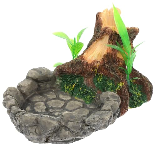 Beaupretty Harz Handwerk Reptil Fütterung Schüssel Terrarium Schildkröte Mealworm Schüssel Schüssel Zufällige Stil von Beaupretty