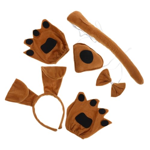 Beaupretty Teiliges Welpen Kostüm für Hund Ohr Headband Schleife Nase Pfoten Handschuhe Weiches Atmungsaktives Material für Karneval Halloween Tierparty und Rollenspiele von Beaupretty