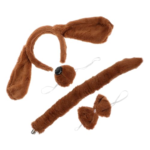 Beaupretty Tierisches Hundekostüm Set mit Haarband Fliege Fake Nase und Requisite für Cosplay Partys für Halloween Weihnachten und Andere Festlichkeiten von Beaupretty