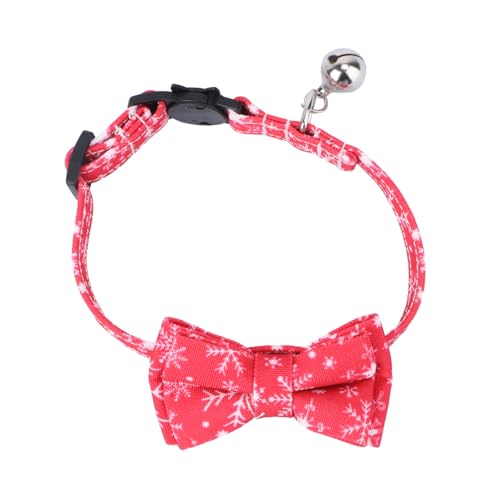 Beaupretty Weihnachts-Katzenhalsband Weihnachts-Haustier-Schleife Weihnachts-Haustierhalsband Abtrünnige Katzenhalsbänder Weihnachtskätzchen- Weihnachtsmann-Outfit Urlaub von Beaupretty