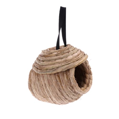 Beaupretty Handgefertigtes Strohnest für Sittiche. Handgewebtes Vogelhaus-nistmaterial für Vögel und Haustiere. von Beaupretty