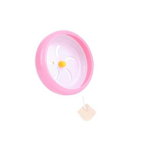 Beaupretty Hamster Spielzeug hamsterspielzeug fliegendes Untertassenspielzeug Igelrad Spielzeuge Laufrad für Hamster Laufrad für Haustiere Stumm Zubehör Übungsrad Rosa von Beaupretty