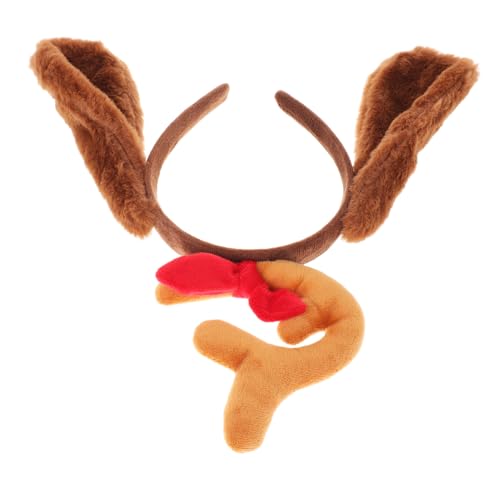 Hirschgeweih Haarreif für Haustiere Niedliches Stirnband mit Hundekopf Dekoration für Halloween Weihnachten für Partys von Männern Frauen von Beaupretty