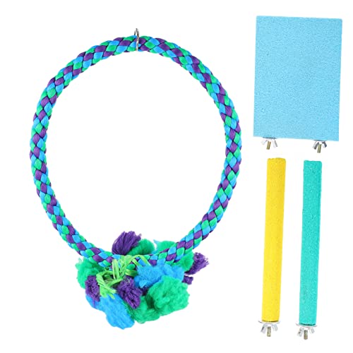 Beavorty 4-in-1 Papagei Schaukel Spielzeug Set Vogel Kauen Spielzeug Sprungbrett Schleifen Stick Schaukel für Papageien Beavorty 4-in-1 Papagei Schaukel Spielzeug Set Vogel Kauen Spielzeug Sprungbrett Schleifen Stick Schaukel für Papageien von Beavorty
