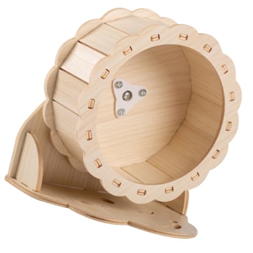 Beavorty Meerschweinchen-Spielzeug Aus Holz Leises Hamster-laufrad Übungsrad Für Haustiere Sonnenblumen- von Beavorty