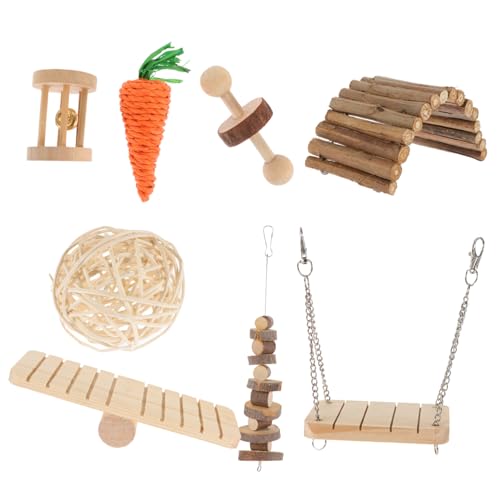 Beavorty Tier Hamster Ie Spielzeug 8-in-1 Holz Kletterleiter Schaukel Spielzeug Wippe Haustier Kletterleiter für Haustier Käfig Beavorty Tier Hamster Ie Spielzeug 8-in-1 Holz Kletterleiter Schaukel Spielzeug Wippe Haustier Kletterleiter für Haustier Käfig von Beavorty