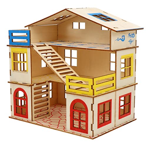 Beavorty 2-stöckiges Hamsterhaus Aus Holz Großes Haustierschloss Kletterleiter Für Hamster Meerschweinchen Spielzeug von Beavorty