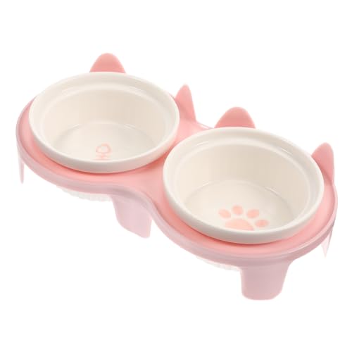 Beavorty Futterstation - Keramik-katzennapf-Set Erhöhter Haustiernapf Geneigter Wassernapf Katzenaccessoire von Beavorty