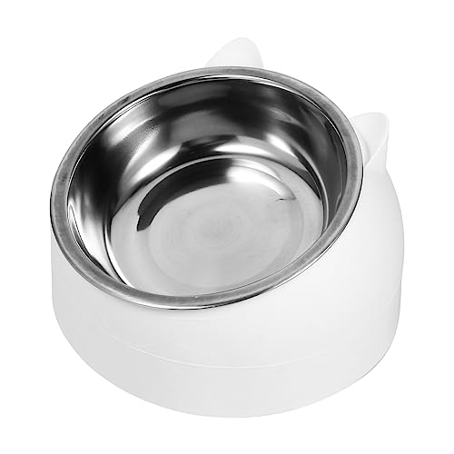 Beavorty 200ml Erhöhte Katzenschüssel Stelzen-futternapf-Hals 1 Set Weiß Edelstahl-futternapf von Beavorty