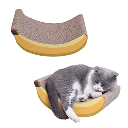 Beavorty 1Stk Banana Corrugated Cat Kratzbaum Katzenkratzbrett Kätzchen Katze kratzmatte Katzenkratzer Teppiche Spielzeug drinnen kratzbaum für Katzen Schleifer Wellpapier Kleinkind Karton von Beavorty