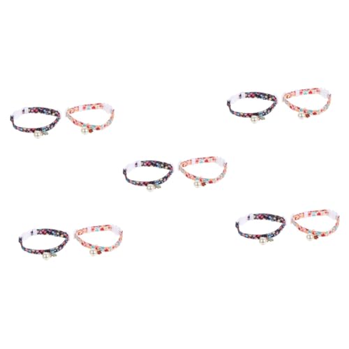 Beavorty 10 STK Blumenhalsband für Haustiere Katzenhalsband mit Perle Welpenkatzendekorationen Sommerschmuck modischer Kätzchenkragen Kragenverzierung die Katze schmücken Kleidung Polyester von Beavorty