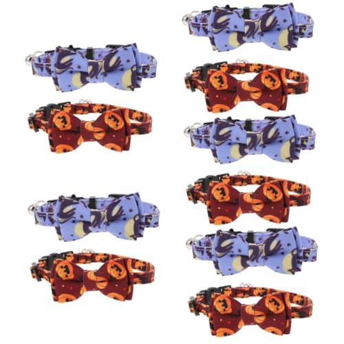 Beavorty 5 Sets Verstellbares Haustierhalsband Für Katzen Mit Schleife Bequem Hautfreundlich Halloween-Thema Für Entzückende Katzen 2 Stück X 5 von Beavorty