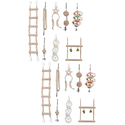 Beavorty 2 Sets Papageienspielzeug Für Haustiere Papageien-kauspielzeug-Set Vogel-hängespielzeug Holzdekor Für Vogelkäfig Und Zuhause 8 Stück * 2 Beavorty 2 Sets Papageienspielzeug Für Haustiere Papageien-kauspielzeug-Set Vogel-hängespielzeug Holzdekor Für Vogelkäfig Und Zuhause 8 Stück * 2 von Beavorty