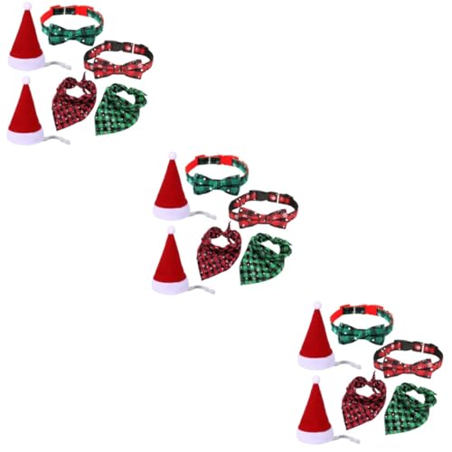 Beavorty 18 STK Haustier-weihnachtsset Santa Hundehalsband Weihnachtskostüm Für Hunde Und Katzen Verstellbarer Kragen Weihnachtshundehalsband Krawatte Mittlerer Hund von Beavorty