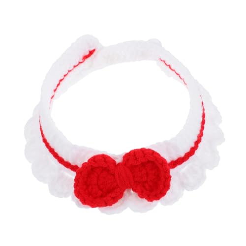 Beavorty Katzenhalsband Gestricktes Halsband Mit Schleife Wolle Haustierhalsband Weich Und Bequem Für Kälte von Beavorty