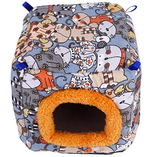 Beavorty Vielseitiges Hamsterhaus Weiches und Bequemes Haustierbett Abnehmbares Meerschweinchenhaus Warmes Nest für Haustiere von Beavorty