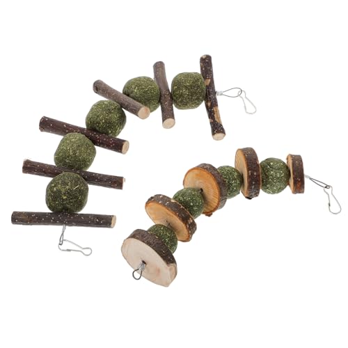 Beavorty Kaustäbchen-Spielzeug-Set für Haustiere 2-teilig Holz für Hamster Sicheres Backenzahn-Spielzeug für Kleintiere Lustiger und Gesunder Heimtierbedarf von Beavorty