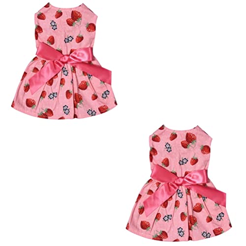 Beavorty 2 Stück Haustier-hundekleidung Mit Schleife Ärmelloses Kleid in Erdbeere Für Den Alltag Und Fotos Beavorty 2 Stück Haustier-hundekleidung Mit Schleife Ärmelloses Kleid in Erdbeere Für Den Alltag Und Fotos von Beavorty