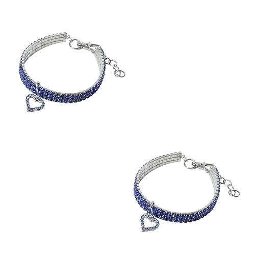 Beavorty 2 Stück Modisches Katzenhalsband Mit Herzmuster Haustierschmuck Verstellbare Welpenhalskette von Beavorty