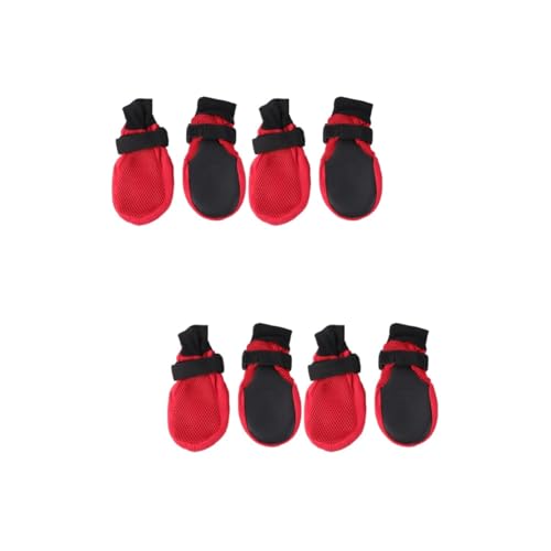 Beavorty 2 Sets Atmungsaktive Mesh Hund Schuhe Welpen Booties Nicht-Sole Haustier Hund Stiefel Pfote Rot Größe Beavorty 2 Sets Atmungsaktive Mesh Hund Schuhe Welpen Booties Nicht-Sole Haustier Hund Stiefel Pfote Rot Größe von Beavorty