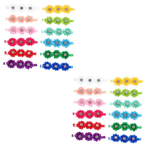 Beavorty 24 STK Blumenhalsband für Haustiere Verstellbarer Hunderuf Diamant-Halskette Welpe Kätzchen-Kristallblumenhalsband Katze Fliege die Katze Krawatte Hornblume Strass Polyester Beavorty 24 STK Blumenhalsband für Haustiere Verstellbarer Hunderuf Diamant-Halskette Welpe Kätzchen-Kristallblumenhalsband Katze Fliege die Katze Krawatte Hornblume Strass Polyester von Beavorty