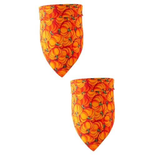 Beavorty 2 Stücke Halloween Kragen Lätzchen Schal Kürbis Dreieck Muster Für Hunde Speichel Absorbieren 25-48cm Hals Stilvolle Gelb Lätzchen von Beavorty