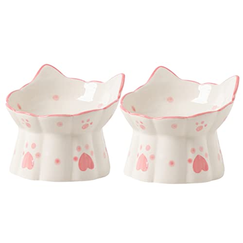 Beavorty 2pcs Erhöhter Katzennapf Hals Keramik Erhöhter Futter- und Wassernapf für Haustiere für Bequemes Füttern Beavorty 2pcs Erhöhter Katzennapf Hals Keramik Erhöhter Futter- und Wassernapf für Haustiere für Bequemes Füttern von Beavorty